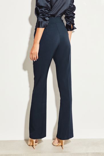 Buy Lipsy Navy Blue Smart Bootleg Kick Flare Trousers from Next Turkey