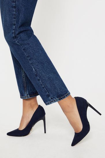 Jessica Simpson Carlette Ankle Strap Closed Point Toe Pump Heel Suede Navy  Blue | Heels, Pointed toe pumps, Pumps heels