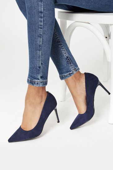 Comfortable navy on sale court shoes