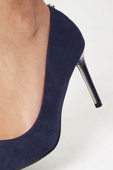 Buy Lipsy Navy Blue Wide FIt Comfort Mid Heel Court Shoes from