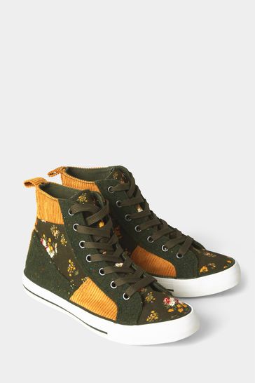 Joe Browns Green Perfect Floral Patchwork High Top Trainers
