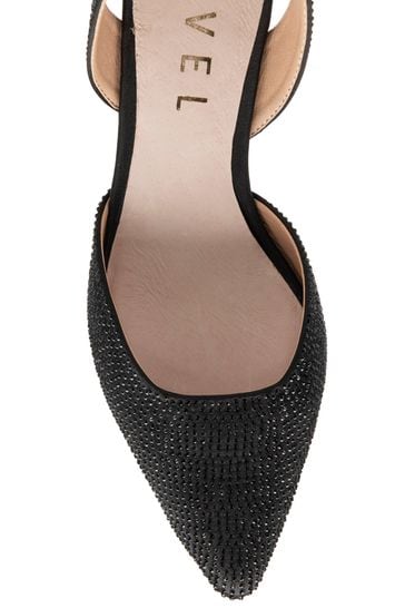 Black satin kitten heels outlet
