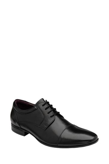 Lotus Footwear Black Leather Lace-Up Derby Shoes