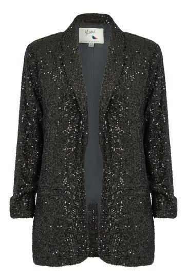 Black sequin deals blazer womens