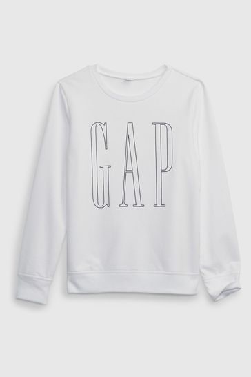Gap Fehér Logo kerek nyakú Pulóver