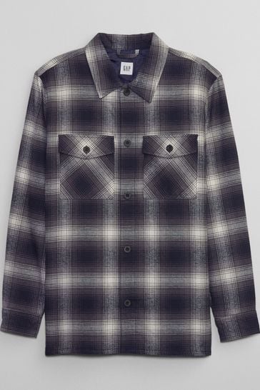 Buy Gap Navy Relaxed Flannel Shirt Jacket from Next Ireland
