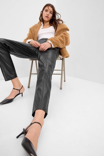 Buy Gap Faux-Leather Cropped Trousers from Next Austria