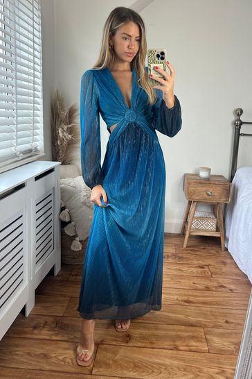 Style Cheat Blue Tami Cut Out Maxi Dress