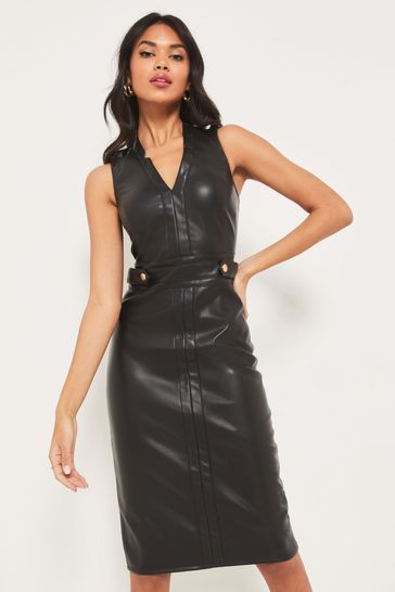 Lipsy faux hot sale leather dress