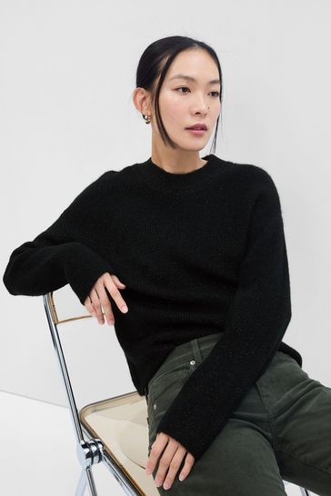 Black ribbed crew cheap neck sweater