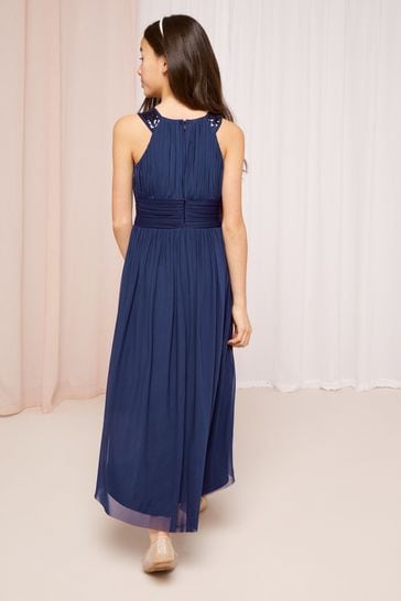 Lipsy Navy Embellished Strap Midi Occasion Dress