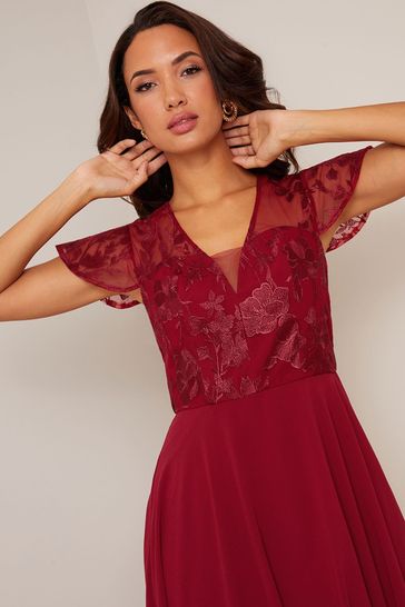 Buy Chi Chi London V Neck Embroidered Midi Dress from Next Singapore