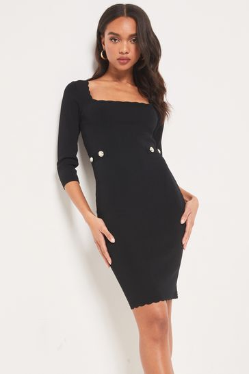 Lipsy black scallop dress clearance