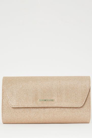 Buy Lipsy Gold Glitter Envelope Clutch Occasion Bag from Next