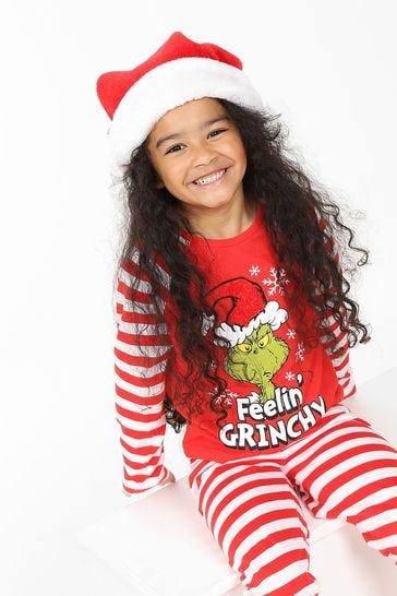 Kid Genius Red The Grinch Christmas Family Pyjama Set - Kids
