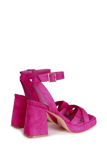 Buy Linzi Pink Giselle Platform Heeled Sandal With Cross Front