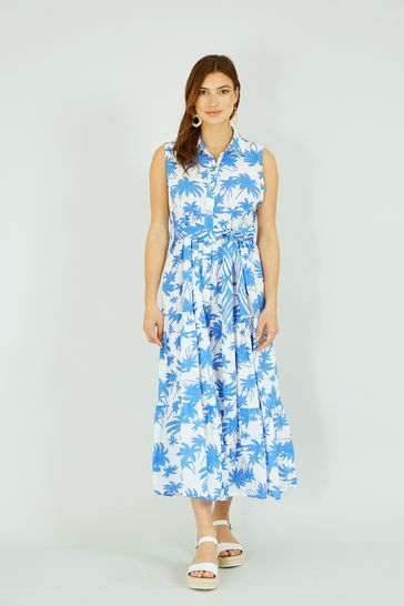 Blue & sales white dress