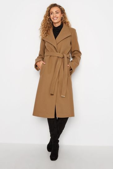 Buy Long Tall Sally Neutral Wrap Coat from Next Netherlands