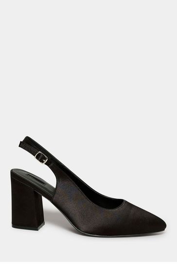 Black pointed block clearance heels