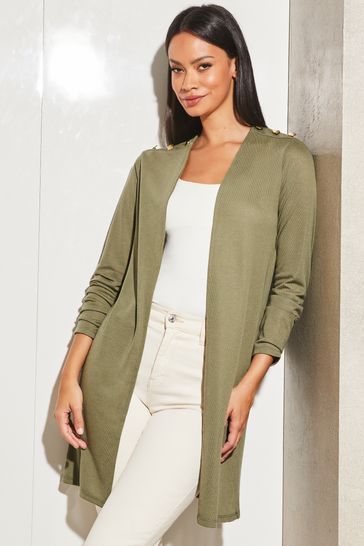 Green longline cardigan outlet
