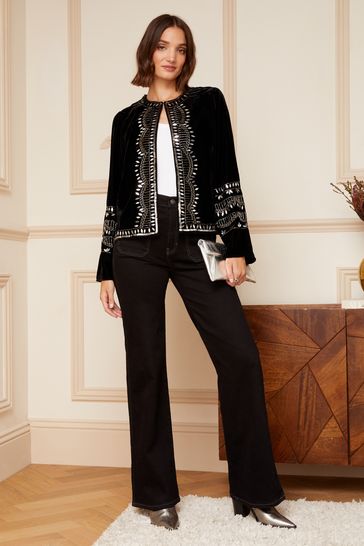 Embellished discount velvet jacket