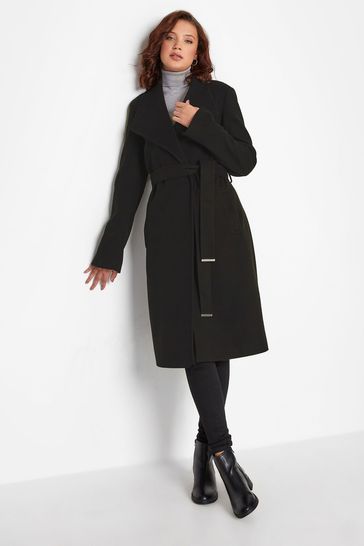 Black wrap coat womens shop
