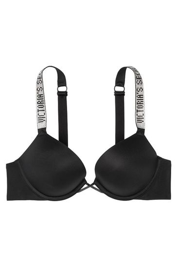 Buy Victoria s Secret Black Bombshell Add 2 Cups Push Up Shine Strap Bra from Next Finland