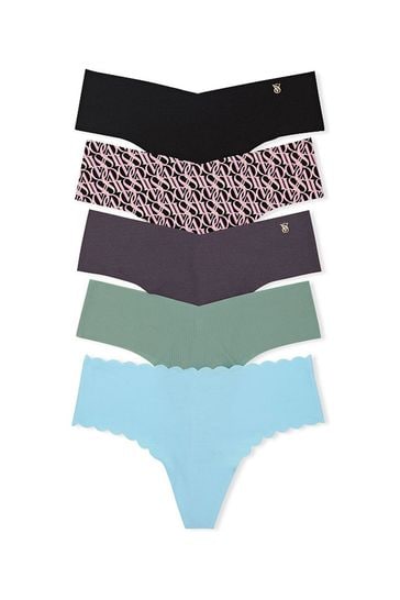 Buy Victoria's Secret Pink/Yellow/White/Blue Thong No Show Knickers  Multipack from Next Latvia