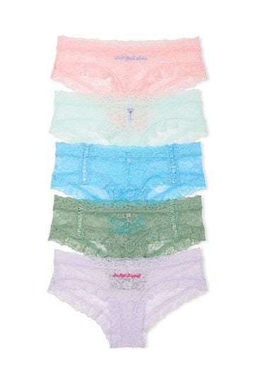 Victoria's Secret Pink/Blue/Green/Purple Cheeky Cotton Knickers Multipack