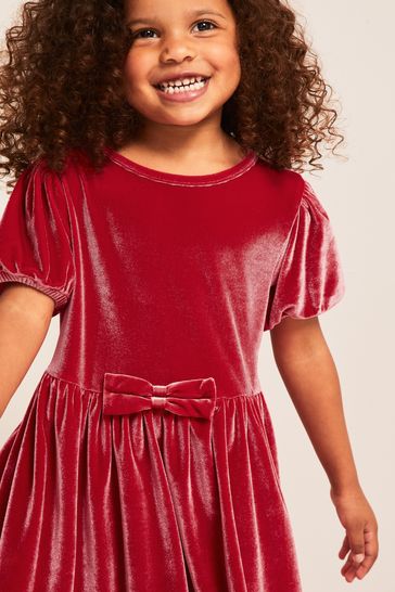 Buy Lipsy Red Puff Sleeve Velvet Dress 0 6yrs from Next Luxembourg