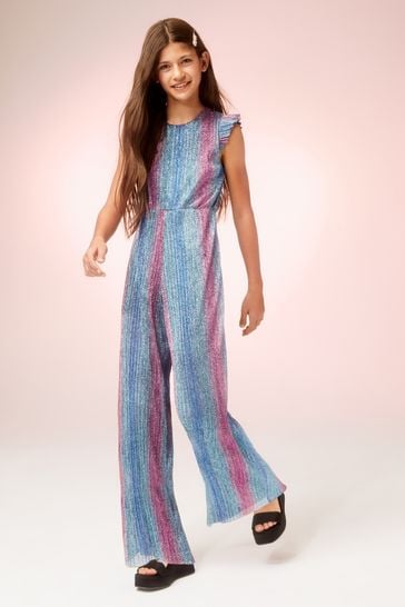Pink and blue jumpsuit on sale