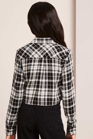 Black white new arrivals check shirt womens