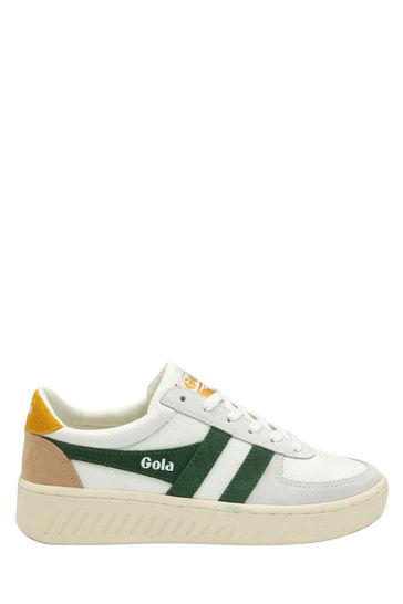 Gola White Grandslam Trident Lace-Up Trainers