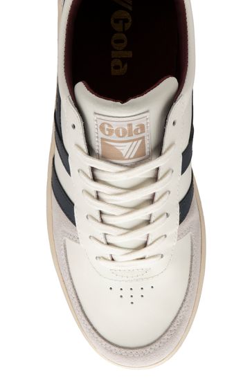 Buy Gola White Grandslam Classic Leather Lace Up Trainers from