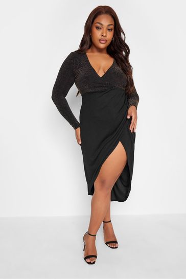Black wrap dress best sale plus