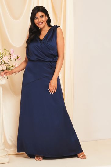 Maizie Padded Drape Maxi Dress