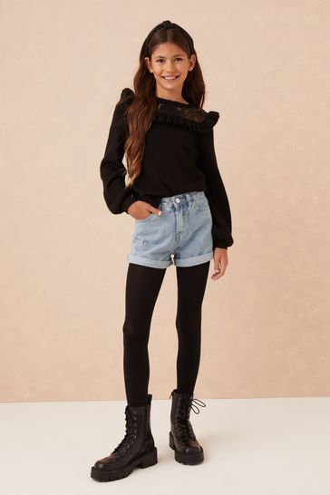 Blue denim mom shorts sale