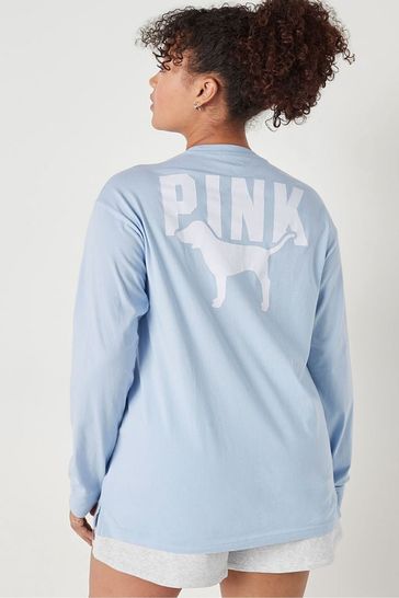 Victoria s Secret PINK Skyway Blue Long Sleeve T Shirt