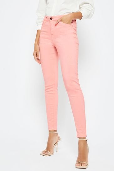 Lipsy Pink Mid Rise Skinny Kate Jeans