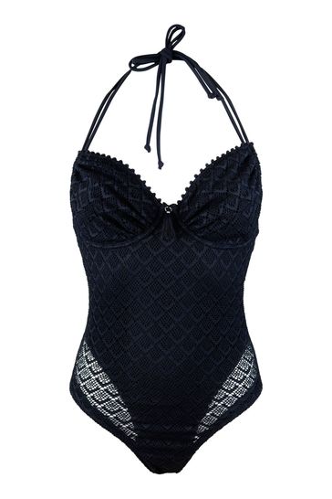 Buy Pour Moi Black Castaway Adjustable Halter Underwired Swimsuit