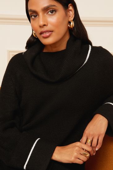 Ladies black cowl new arrivals neck jumper