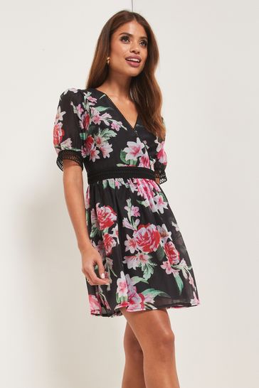 Lipsy floral v deals neck skater dress