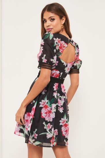 Lipsy floral v clearance neck skater dress