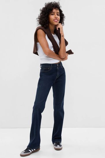 Buy Gap Dark Blue Mid Rise Bootcut Jeans from Next Luxembourg