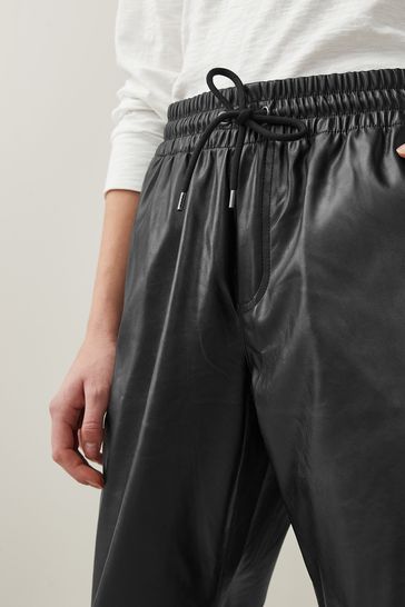 Buy Gap Black Faux Leather Joggers from Next Ireland