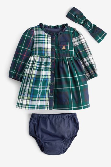 Blue green plaid dress sale