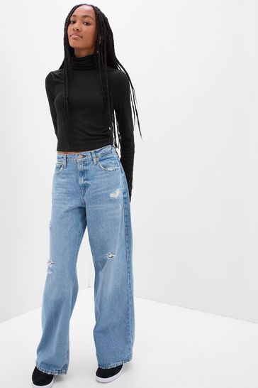 Buy Gap Black Modal Cropped Turtleneck Top from Next Ireland