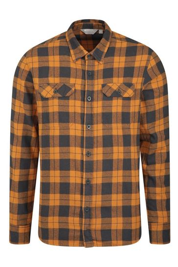 Mountain Warehouse Orange Trace Flannel Long Sleeve Shirt - Mens