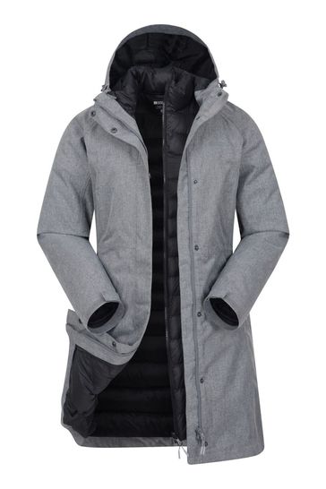 Mountain Warehouse Grey Alaskan 3 in 1 Long Jacket