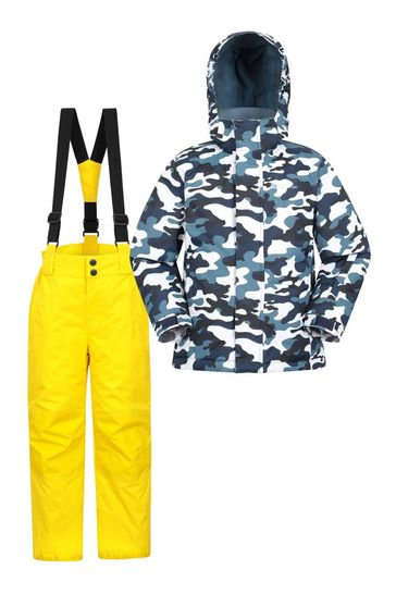 Mountain Warehouse Green Camo Ski Jacket And Trouser Set - Kids